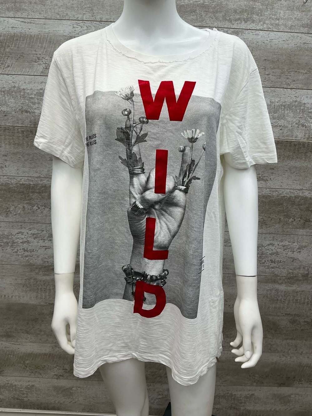 Diesel Wild Graphic Print Oversized T-Shirt White Size XL